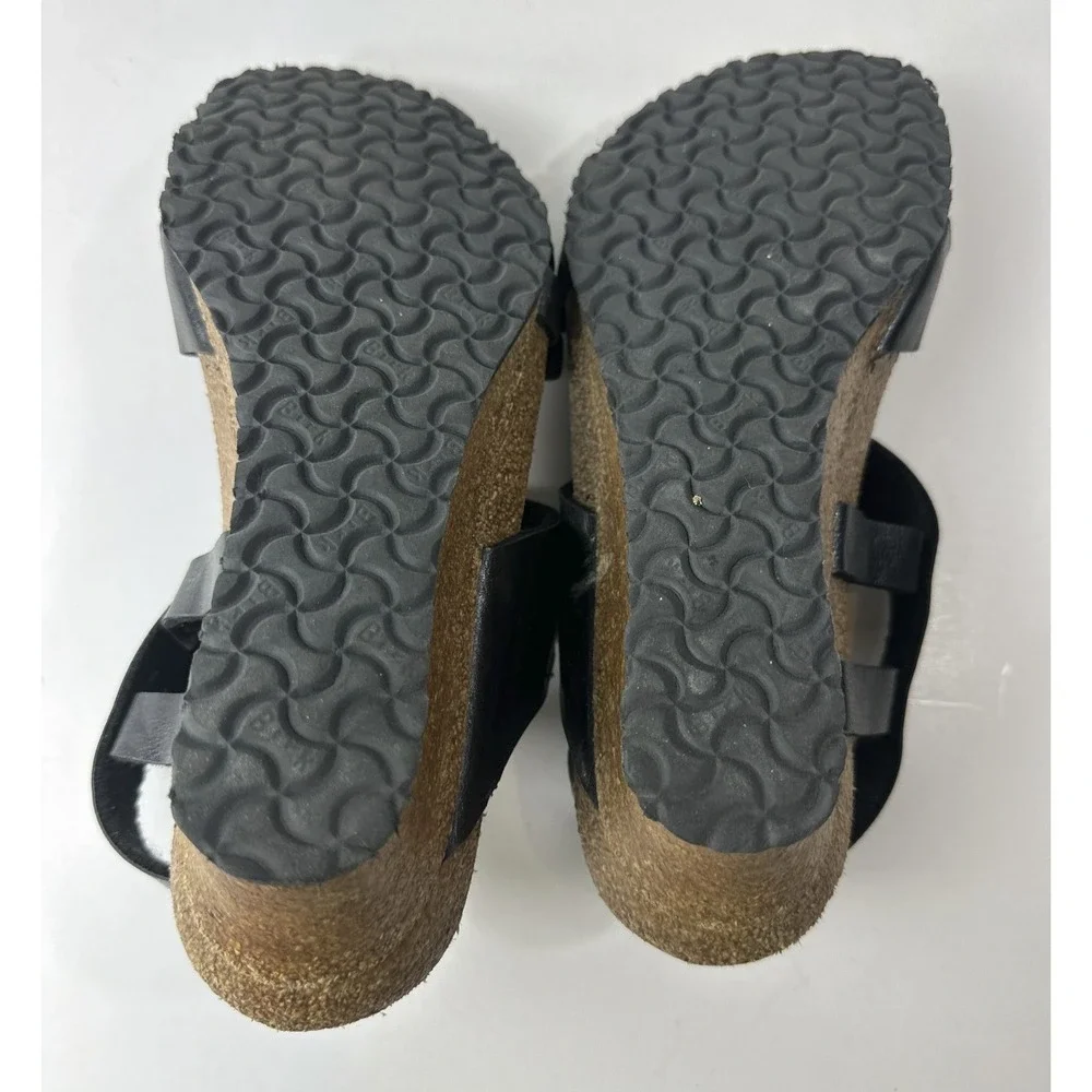 Birkenstock Papillio Ellen Wedge Sandals Women's 39 US 8 - 8.5 Black Strappy - Picture 7 of 12